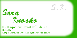 sara knosko business card